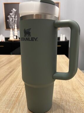 Stanley Matte Sage Green Travel Tumbler with Handle